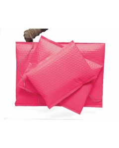 #5 Hot Pink Poly Bubble Mailers: 10.5x16 Bubble Pak Brand