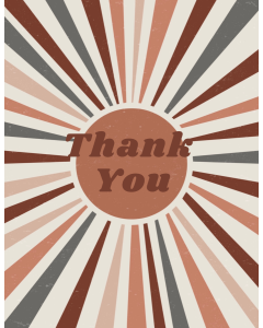 Boho Sun 4x6 Thank You Cards 