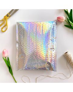 #2 Holographic Metallic #SmileMail® Poly Bubble Mailers: 8.5x12