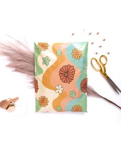 Retro Floral #SmileMail Designer Poly Mailers 14.5x19x4