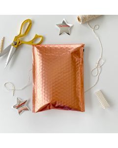 #0 Rose Gold Metallic #SmileMail® Poly Bubble Mailers 6.5x10