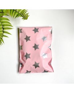 Silver Stars  Pink #SmileMail Poly Mailers 6x9